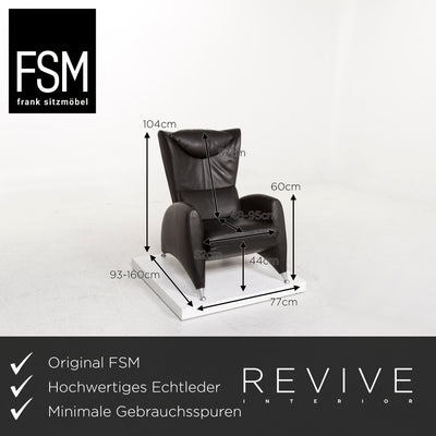 FSM Leder Sessel Schwarz Relaxfunktion Funktion Relaxsessel #12938