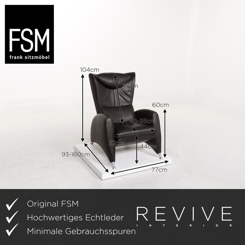 FSM Leder Sessel Schwarz Relaxfunktion Funktion Relaxsessel 