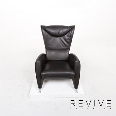 FSM Leder Sessel Schwarz Relaxfunktion Funktion Relaxsessel #12938
