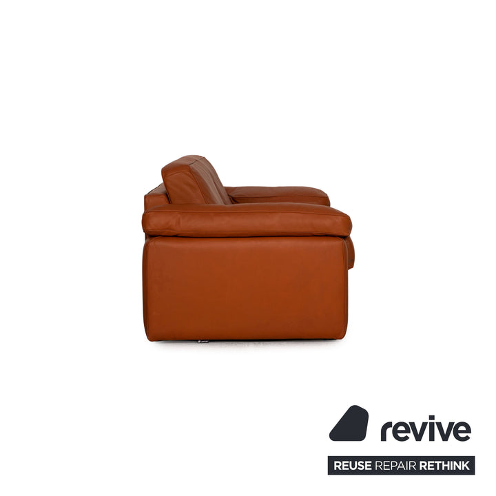 FSM Leather Two Seater Brown Sofa Couch