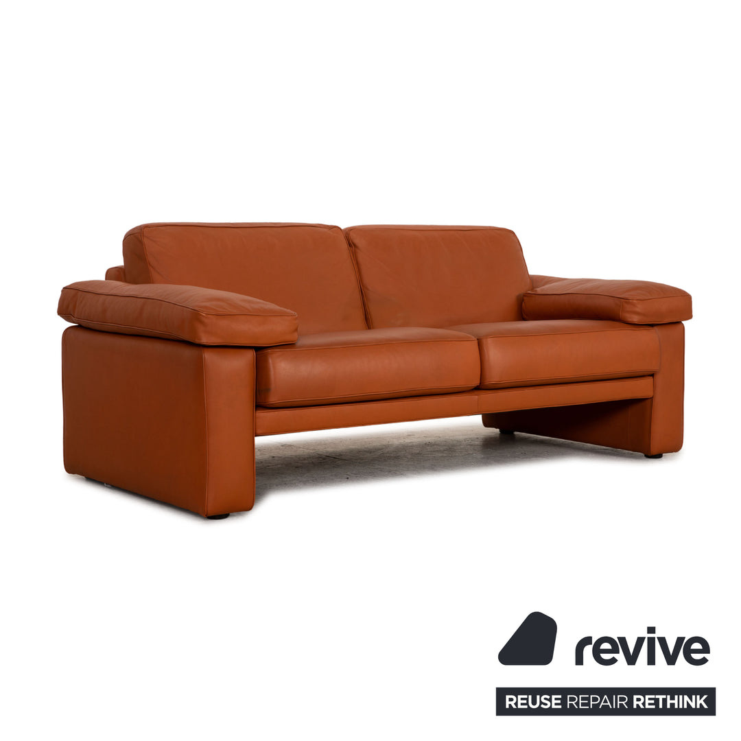 FSM Leather Two Seater Brown Sofa Couch