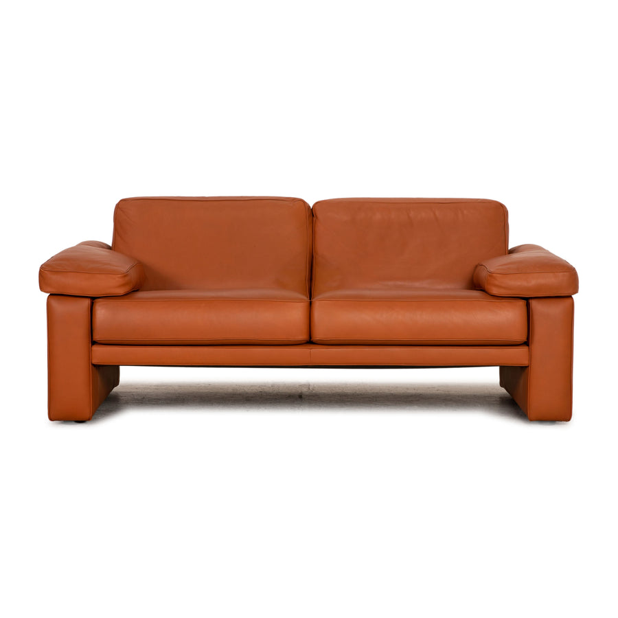 FSM Leather Two Seater Brown Sofa Couch