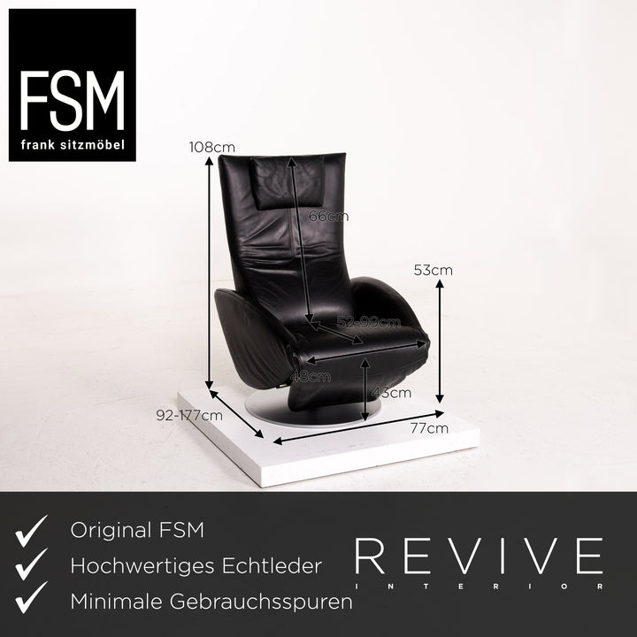 FSM Mate Leather Armchair Black Electrical Function Relaxation Function Relaxation Armchair #14704