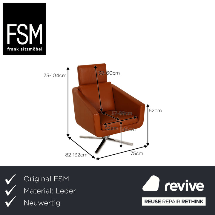 FSM Pavo Leder Sessel Cognac Funktion