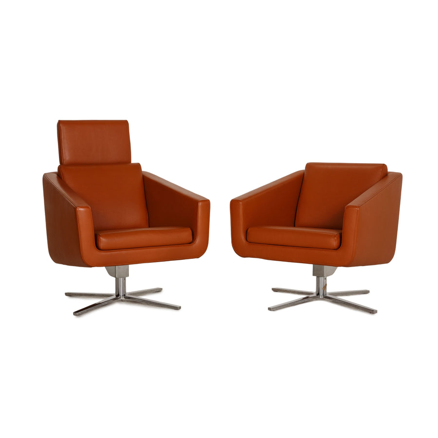 FSM Pavo leather armchair set cognac
