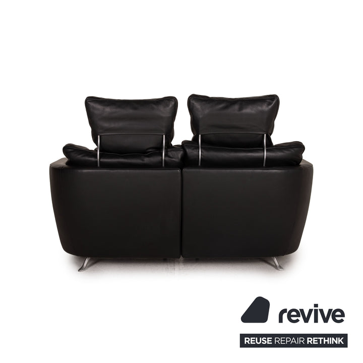 FSM Sesam FSM250/23 leather sofa black two-seater function including cushions