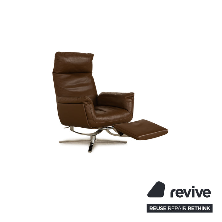 FSM Shelby Leather Armchair Brown manual function