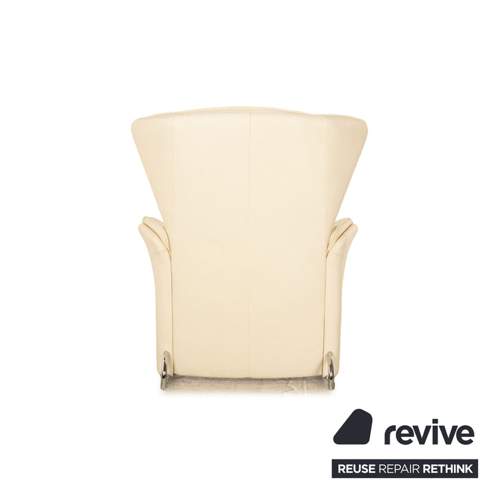 FSM Unus leather armchair cream manual function relaxation function