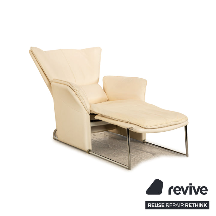 FSM Unus leather armchair cream manual function relaxation function