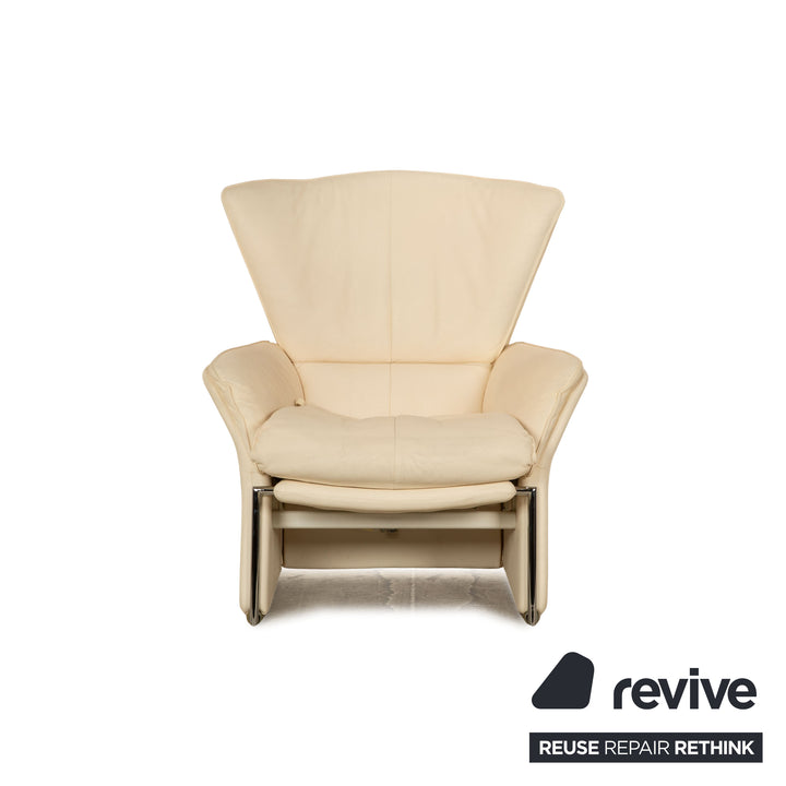 FSM Unus leather armchair cream manual function relaxation function