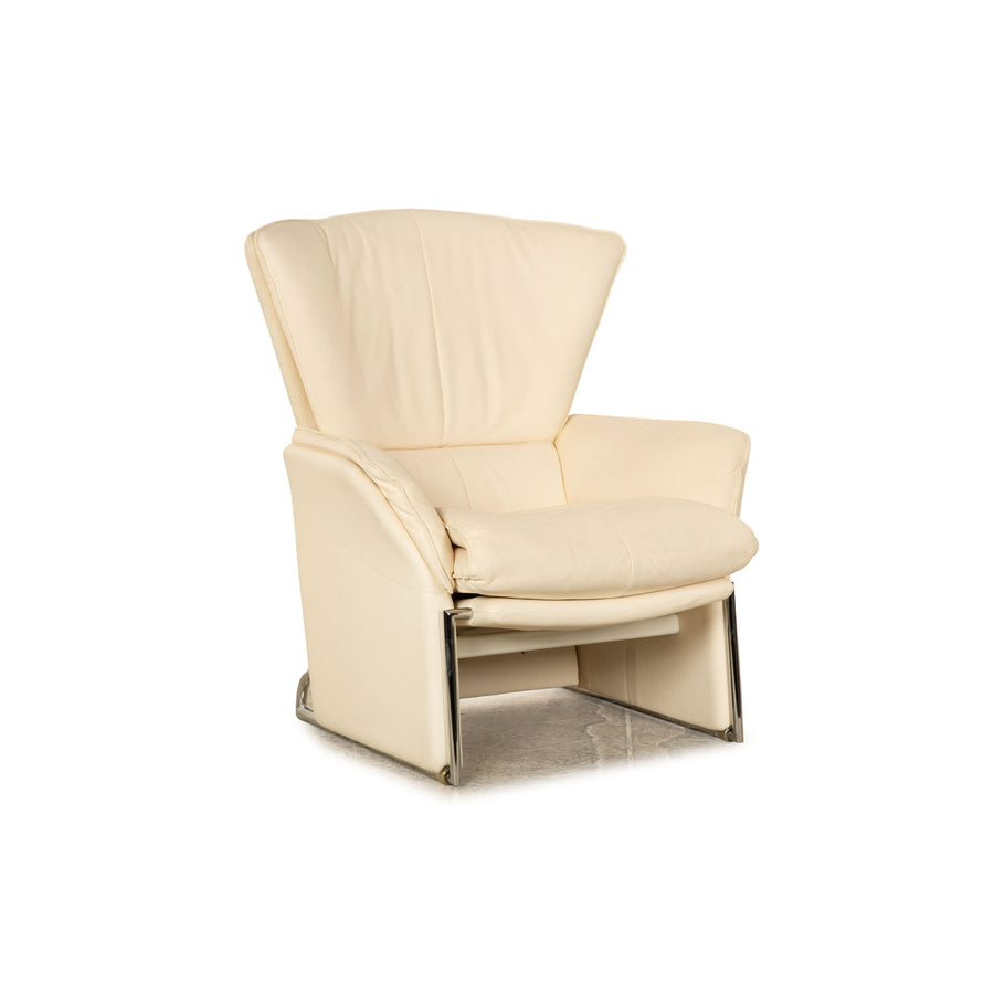 FSM Unus leather armchair cream manual function relaxation function