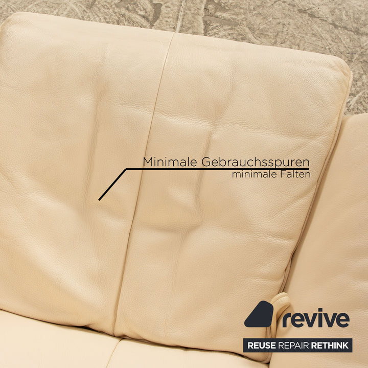 FSM Unus leather armchair cream manual function relaxation function