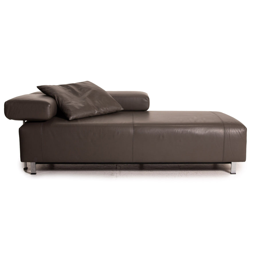 FSM Velas Leather Sofa Gray Two Seater Function Lounger Couch