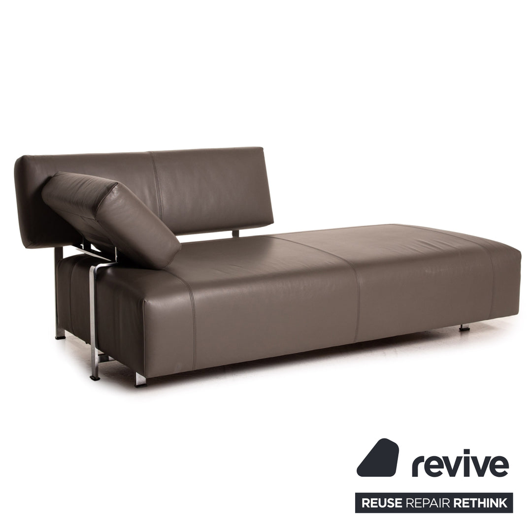 FSM Velas Leder Sofa Grau Zweisitzer Funktion Liege Couch