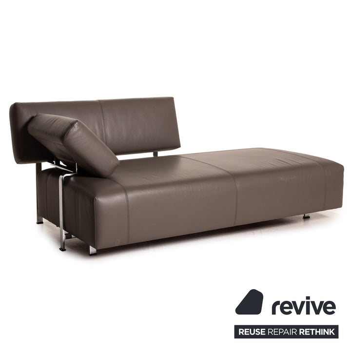 FSM Velas Leder Sofa Grau Zweisitzer Funktion Liege Couch