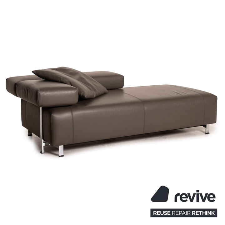 FSM Velas Leder Sofa Grau Zweisitzer Funktion Liege Couch