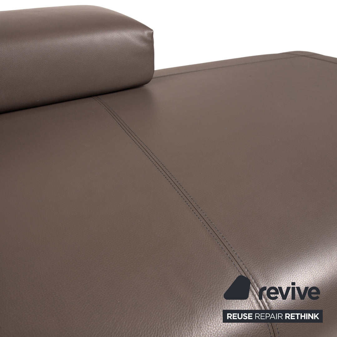 FSM Velas Leder Sofa Grau Zweisitzer Funktion Liege Couch