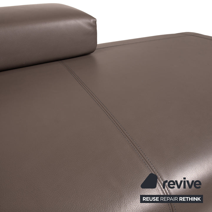 FSM Velas Leder Sofa Grau Zweisitzer Funktion Liege Couch