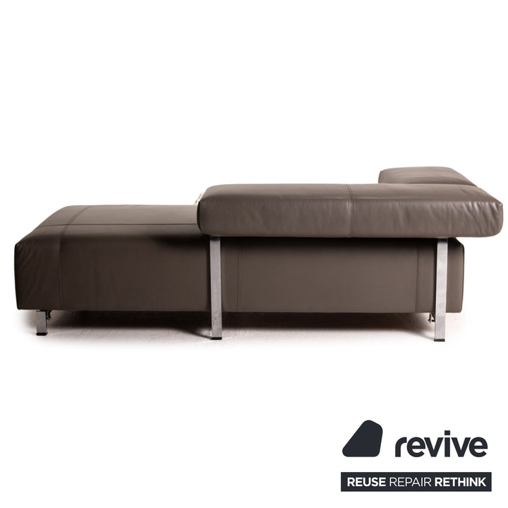 FSM Velas Leder Sofa Grau Zweisitzer Funktion Liege Couch