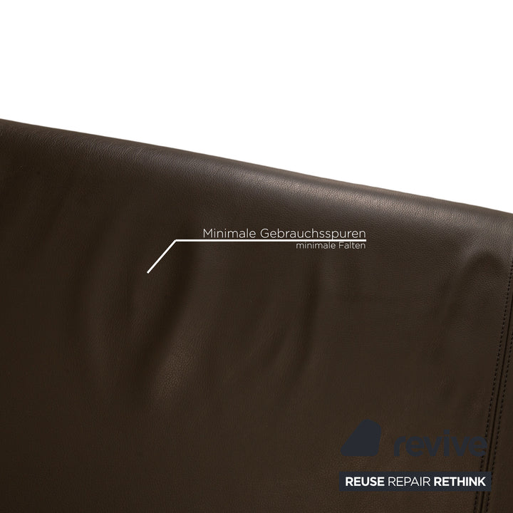 FSM Velas Leder Zweisitzer Grau manuelle Funktion Sofa Couch Liege