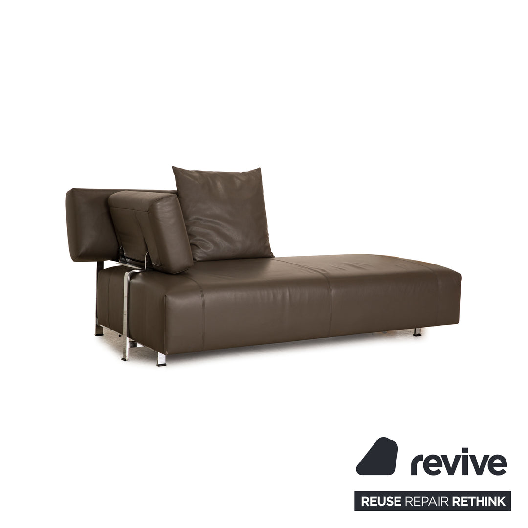 FSM Velas Leder Zweisitzer Grau manuelle Funktion Sofa Couch Liege