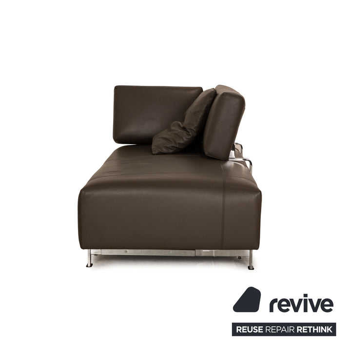 FSM Velas Leder Zweisitzer Grau manuelle Funktion Sofa Couch Liege