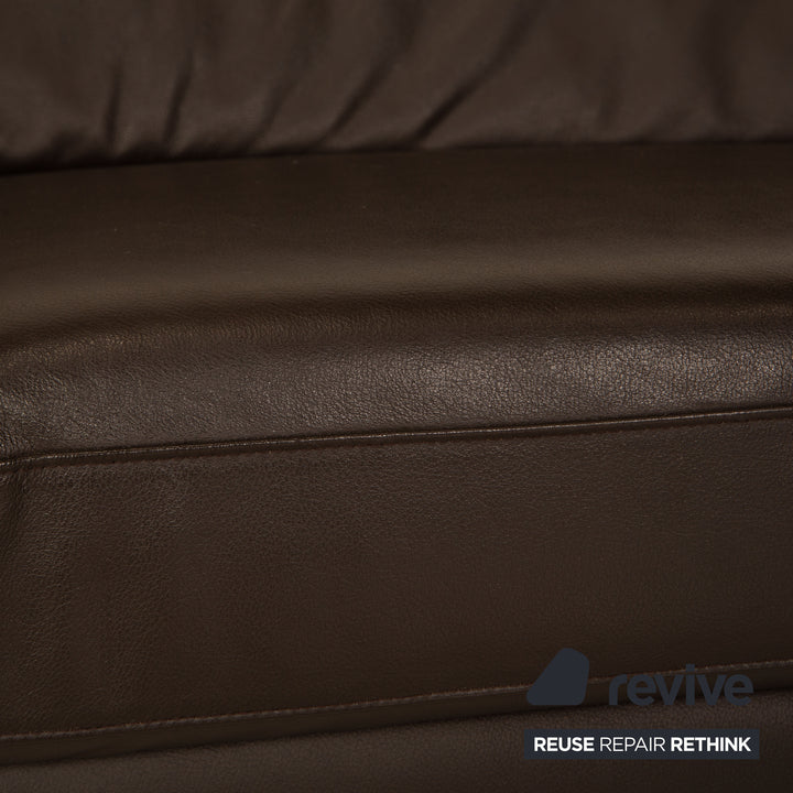 Gepade Cosmo 300 leather three-seater dark brown sofa couch