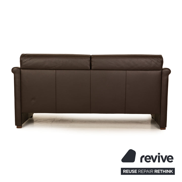 Gepade Cosmo 300 leather three-seater dark brown sofa couch