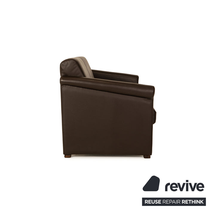 Gepade Cosmo 300 leather three-seater dark brown sofa couch