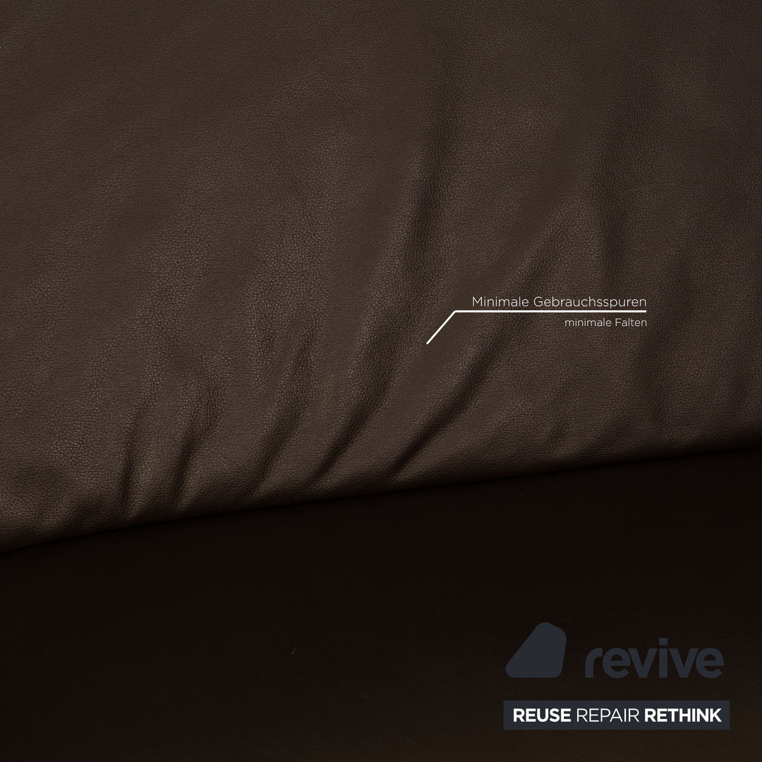 Gepade Cosmo 300 leather three-seater dark brown sofa couch