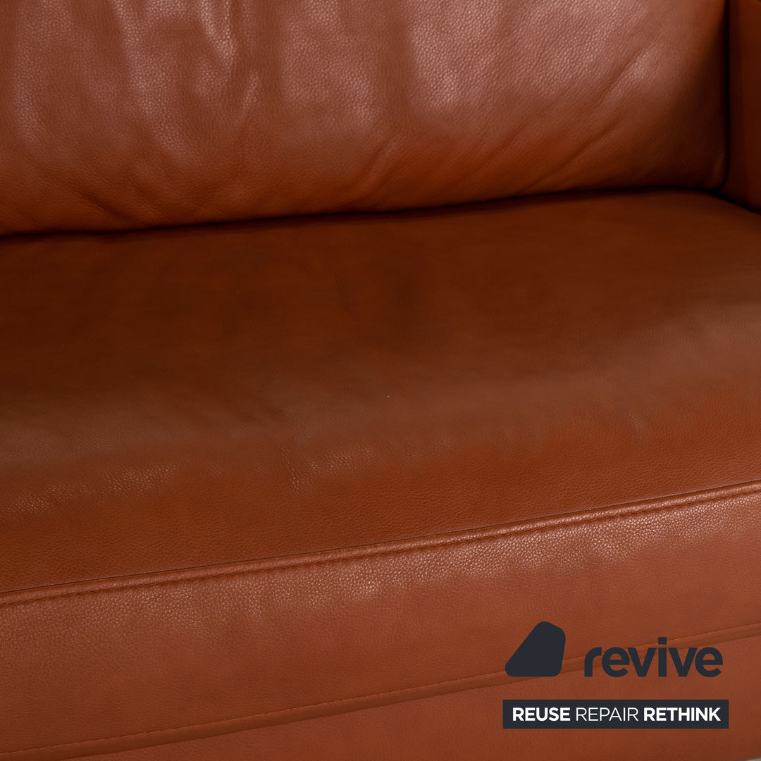 Gepade Leder Sofa Garnitur Braun 2xZweisitzer Funktion