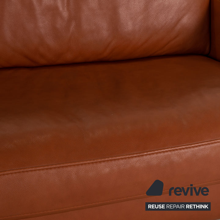 Gepade Leder Sofa Garnitur Braun 2xZweisitzer Funktion
