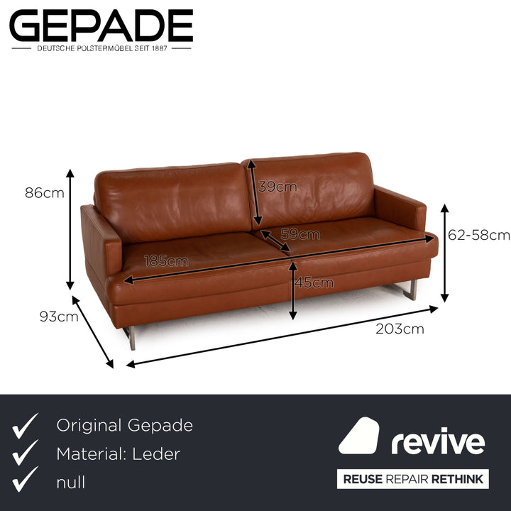 Gepade Leder Sofa Garnitur Braun 2xZweisitzer Funktion