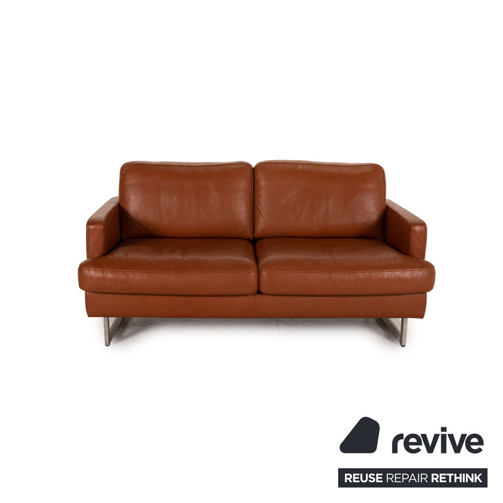 Gepade Leder Sofa Garnitur Braun 2xZweisitzer Funktion