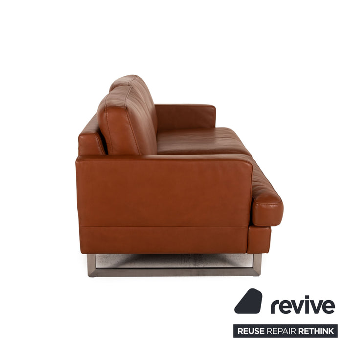 Gepade Leder Sofa Garnitur Braun 2xZweisitzer Funktion