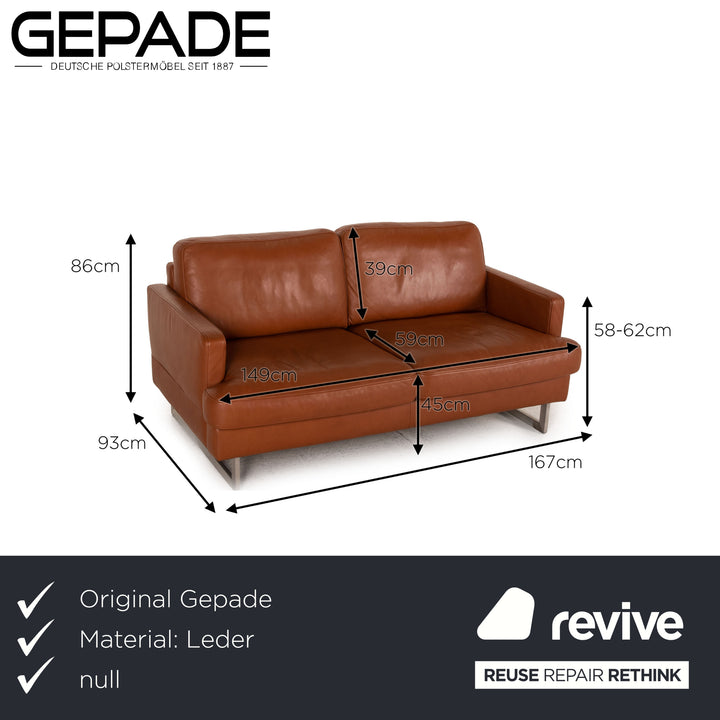Gepade Leder Sofa Garnitur Braun 2xZweisitzer Funktion