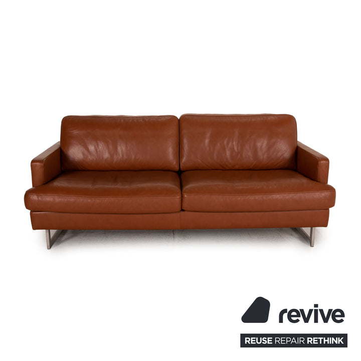Gepade Leder Sofa Garnitur Braun 2xZweisitzer Funktion