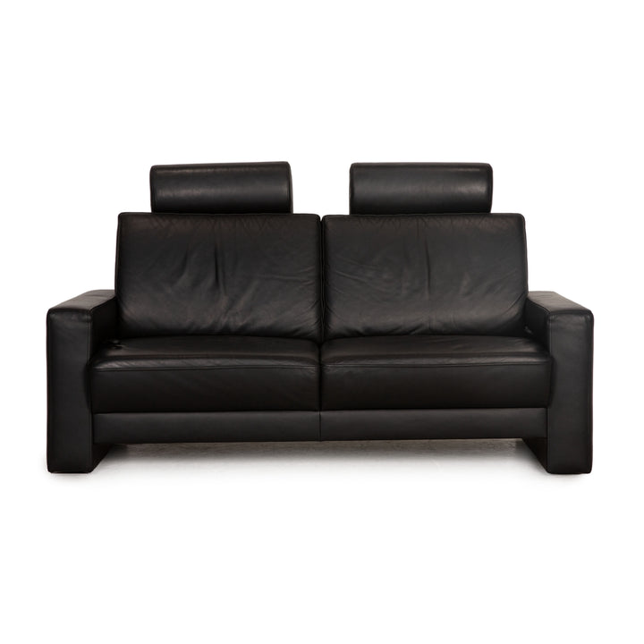 Gepade Systema leather two-seater black sofa couch function