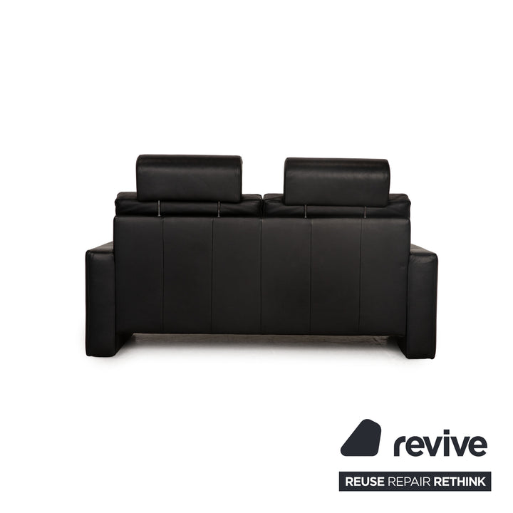 Gepade Systema leather two-seater black sofa couch function