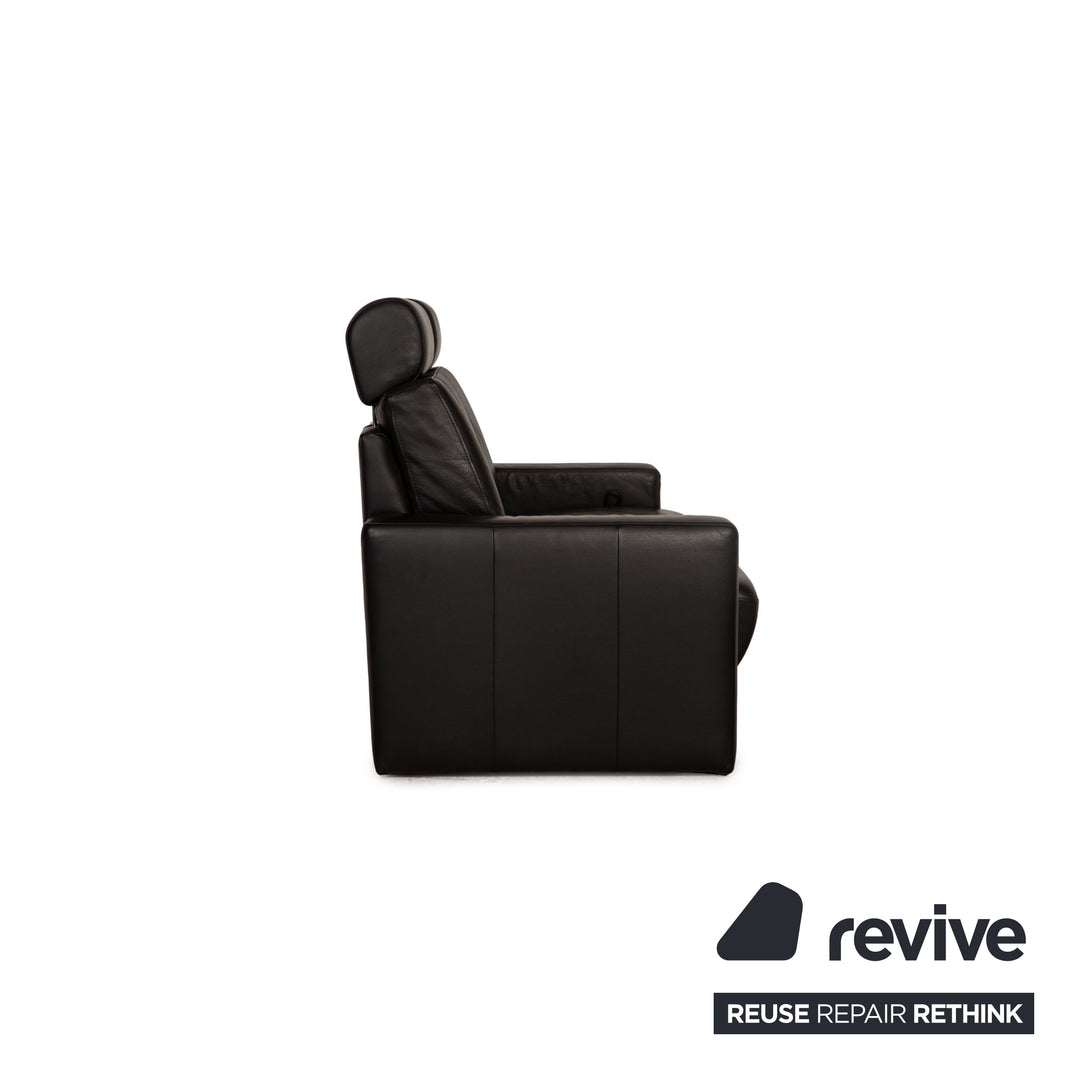 Gepade Systema leather two-seater black sofa couch function