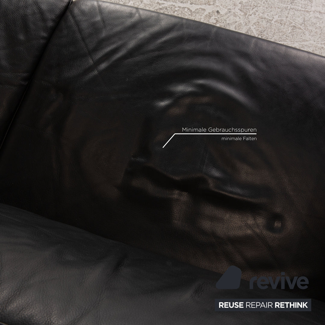 Gepade Systema leather two-seater black sofa couch function