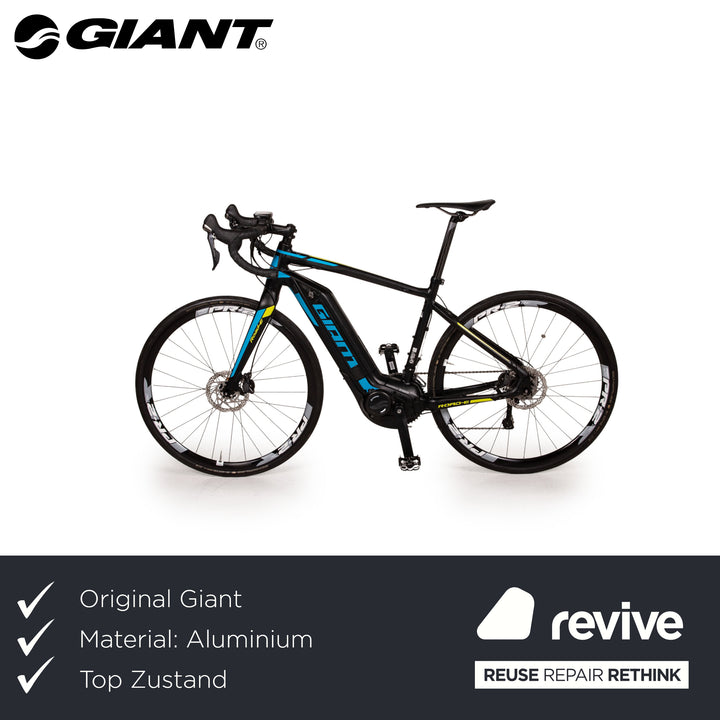 Giant Road E+-1 2017 Electric Road Bike Black Blue Bicycle RH M Bike