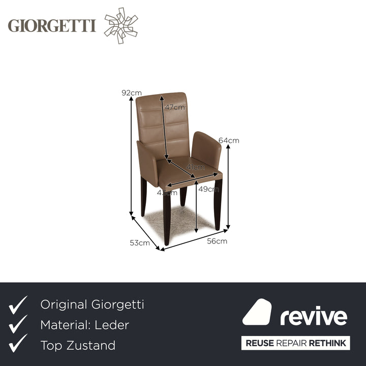 Giorgetti IDRA leather chair beige including armrests