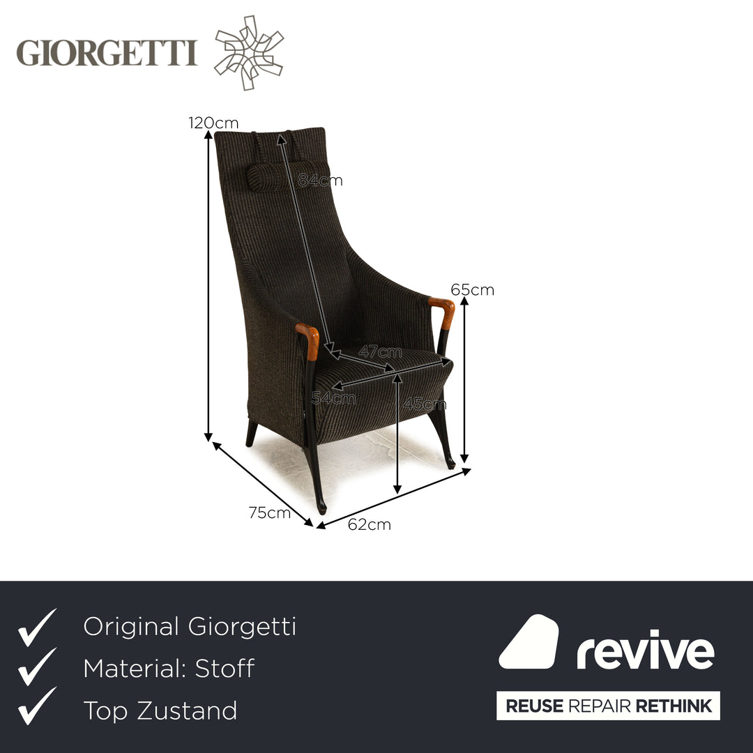 Giorgetti Progetti Stoff Sessel Schwarz Hochlehnsessel