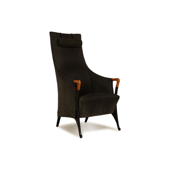 Giorgetti Progetti Stoff Sessel Schwarz Hochlehnsessel