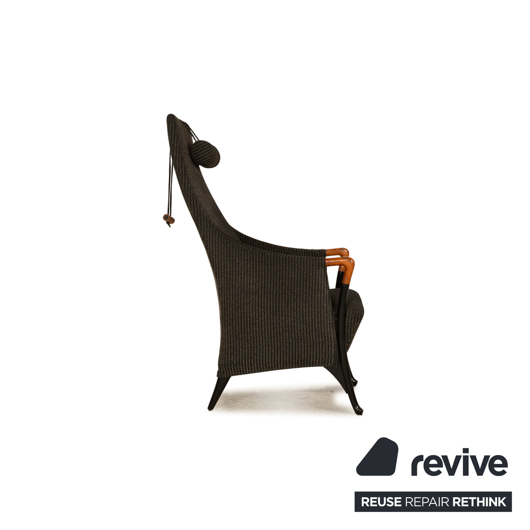 Giorgetti Progetti Stoff Sessel Schwarz Hochlehnsessel