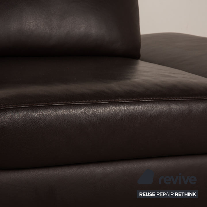 Global Wohnen Leder  Sofa Dunkelbraun Zweisitzer Couch Funktion