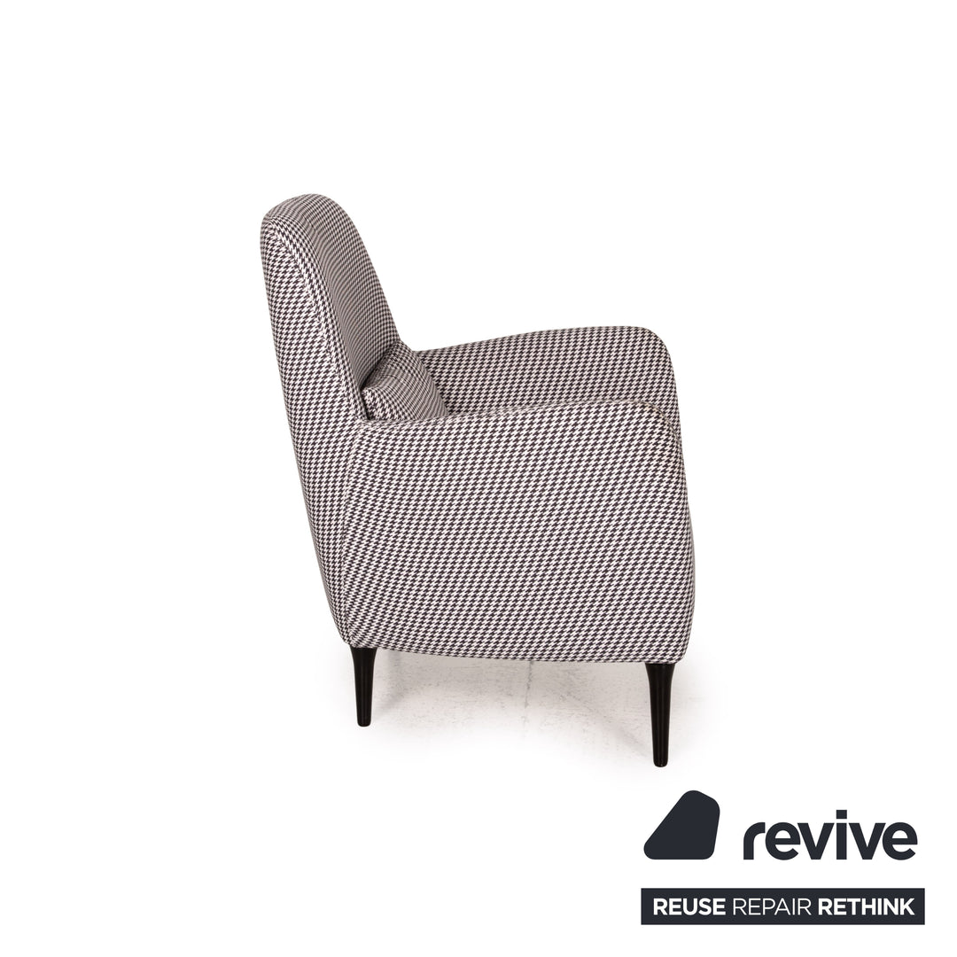 Habitat Daborn Fabric Armchair Gray Black White Checkered Includes Cushion Chair