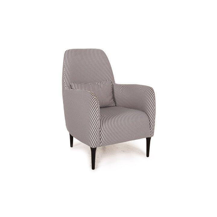 Habitat Daborn Fabric Armchair Gray Black White Checkered Includes Cushion Chair