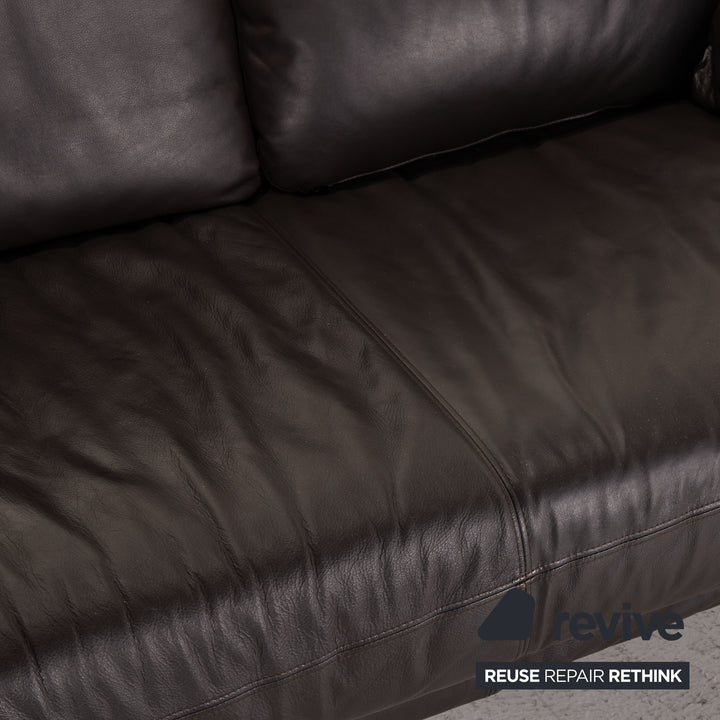 Habitat Ella Leder Sofa Braun Dreisitzer Couch